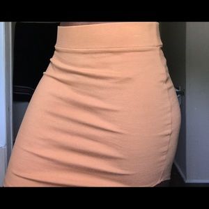 Light brown bodycon skirt